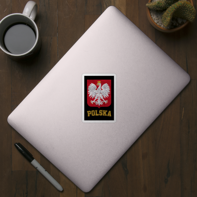 Vintage Style Poland / Polish Eagle Flag by DankFutura